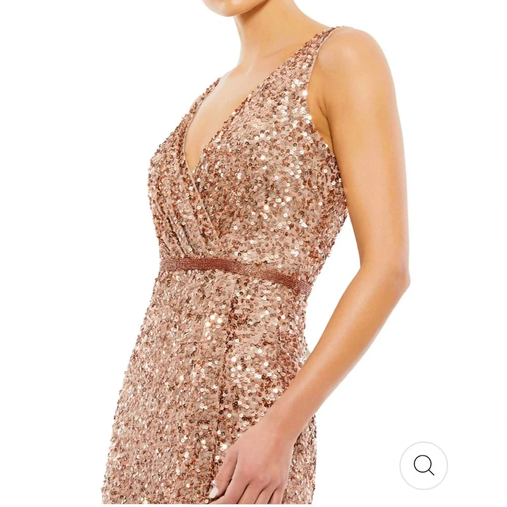 Mac Duggal Sequin Faux Wrap Gown 5539 Womens size 4 - Picture 3 of 10